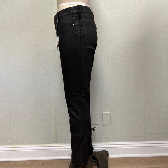 NWT AG Adriano Goldschmied Farrah Skinny Ankle Metallic Black Jeans 32 $225 - Picture 3 of 6
